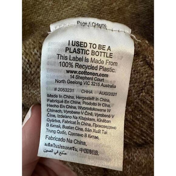 Cotton On Cut Out Back Sweater Size S Multicolor Long Sleeves Knitted Crop Boho - Picture 5 of 6